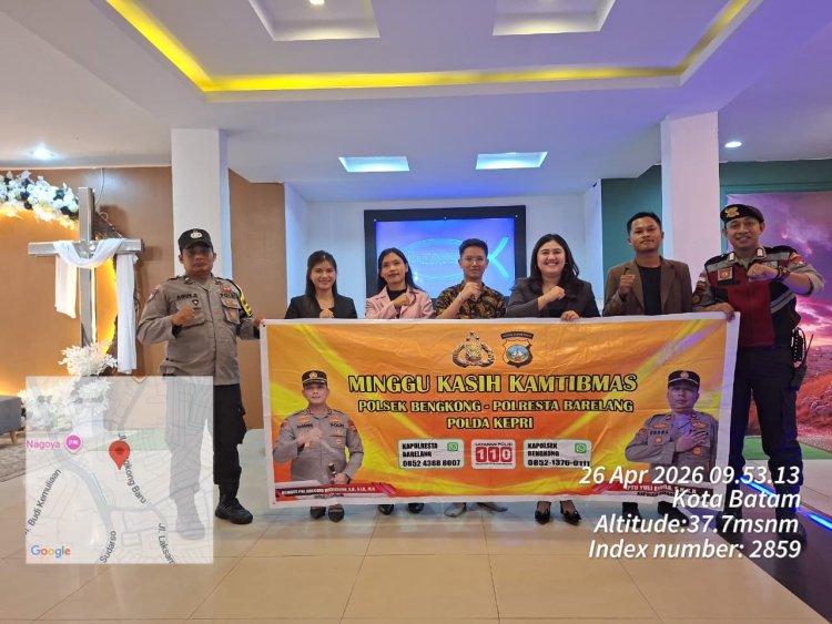 Polsek Bengkong Gelar Minggu Kasih Kamtibmas di Gereja GBI Tabgha, Pererat Silaturahmi dengan Jemaat