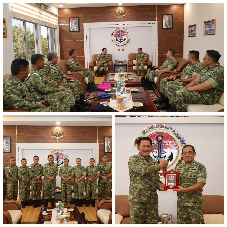 Perkuat Supremasi Hukum di Lingkungan TNI, Dankodaeral IV Terima Courtesy Call Kababinkum dan HAM TNI