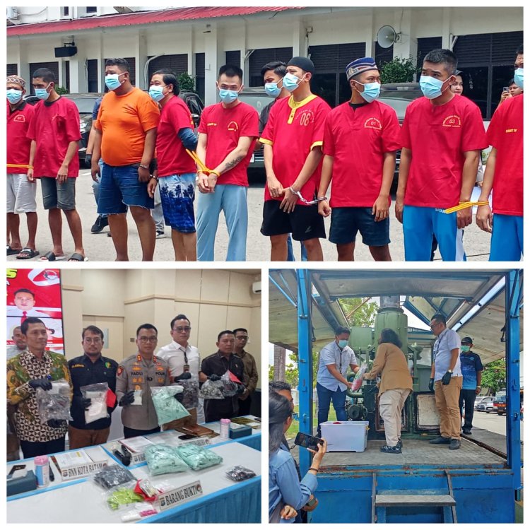 Satnarkoba Polresta Barelang Musnahkan Barang Bukti Narkotika, Ungkap 12 Kasus dengan 13 Tersangka