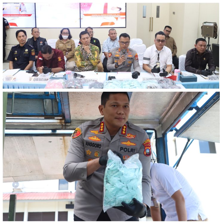 Komitmen Berantas Narkoba, Polresta Barelang Musnahkan Barang Bukti Sabu, Ekstasi dan Liquid Vape