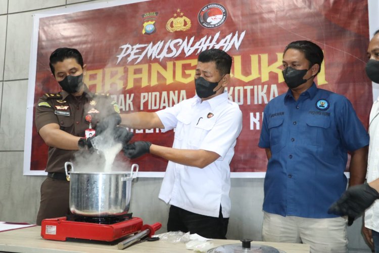 Satresnarkoba Polres Karimun Musnahkan Sabu Seberat 344,44 Gram