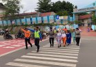 Polwan Polresta Barelang Sigap Atur Arus Lalu Lintas di Kawasan SDN 001 Sungai Panas