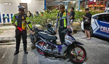 Patroli Malam Satlantas Polresta Barelang Tindak Tegas 35 Kendaraan Berknalpot Brong