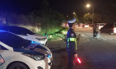 Satlantas Polresta Barelang Intensifkan Strong Point Malam dan Blue Light Patrol di Jalur Protokol