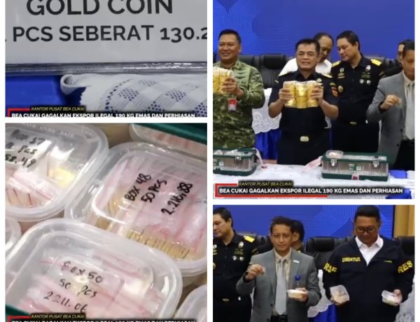 Bea Cukai Gagalkan Ekspor Ilegal Ratusan Kilogram Emas Senilai Rp502 Miliar di Bandara Halim