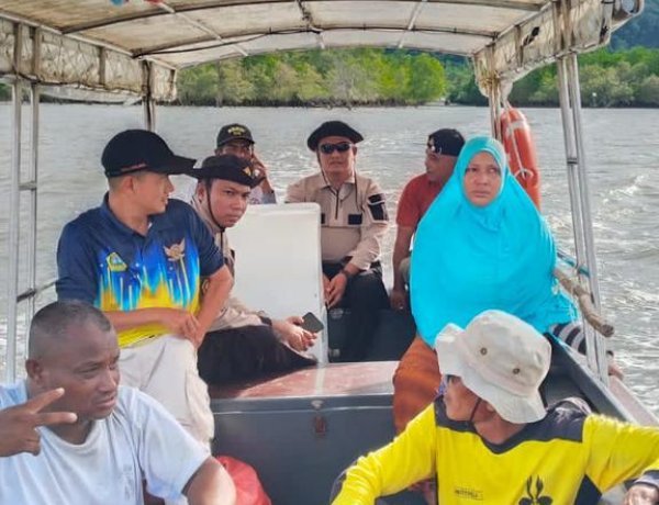 Bhabinkamtibmas Desa Pongkar Evakuasi Dua Nelayan Hilang di Perairan Tokong Hiu