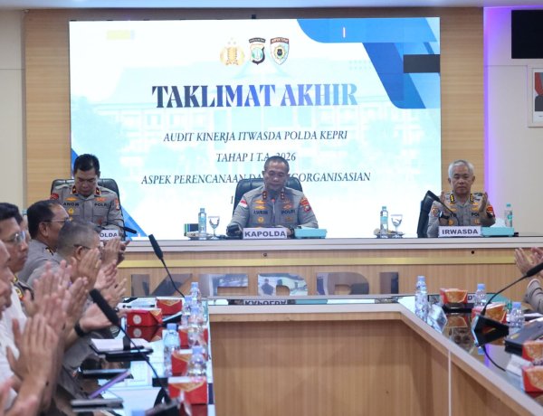 Polda Kepri Gelar Taklimat Akhir Audit Kinerja Itwasda Tahap I TA 2026