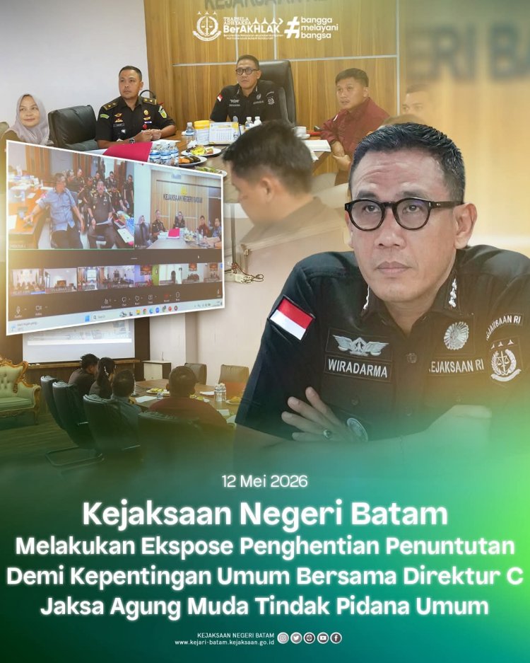 Kajari Batam Ikuti Ekspose Penghentian Penuntutan Demi Kepentingan Umum Secara Virtual