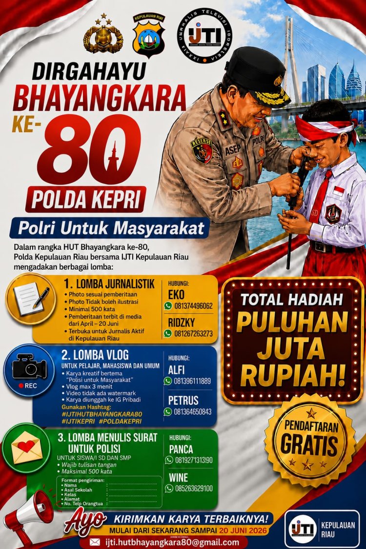 Polda Kepri dan IJTI Kepri Gelar Beragam Lomba Kreatif Sambut Hari Bhayangkara ke-80