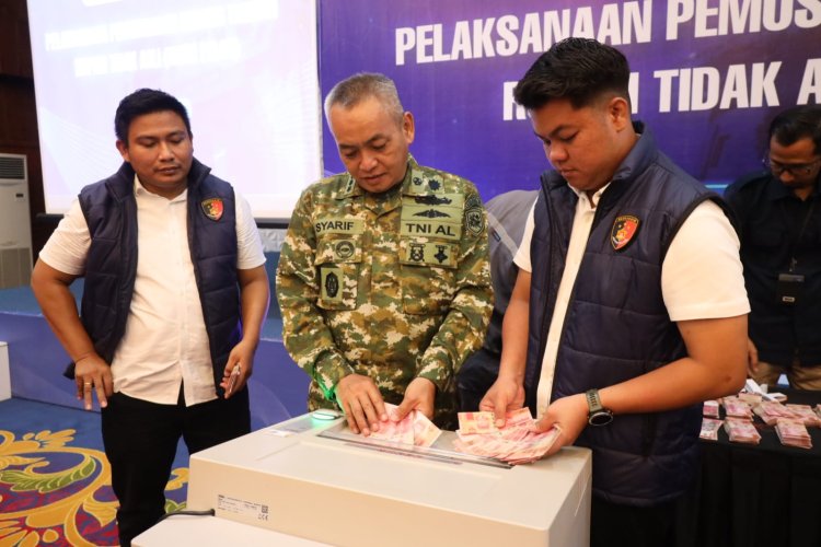 Dukung Stabilitas Ekonomi Nasional, Ka Kuwil Kodaeral IV Hadiri Pemusnahan Uang Rupiah Tidak Asli di Batam