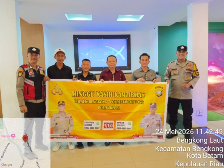 Polsek Bengkong Pererat Silaturahmi dengan Jemaat melalui Minggu Kasih Kamtibmas di GBI Tabgha