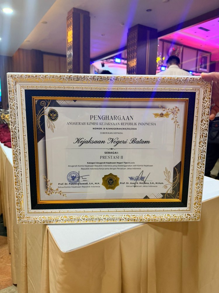 Kejari Batam Torehkan Prestasi Nasional, Raih Predikat Kejaksaan Negeri Tipe A Terbaik Kedua di Indonesia