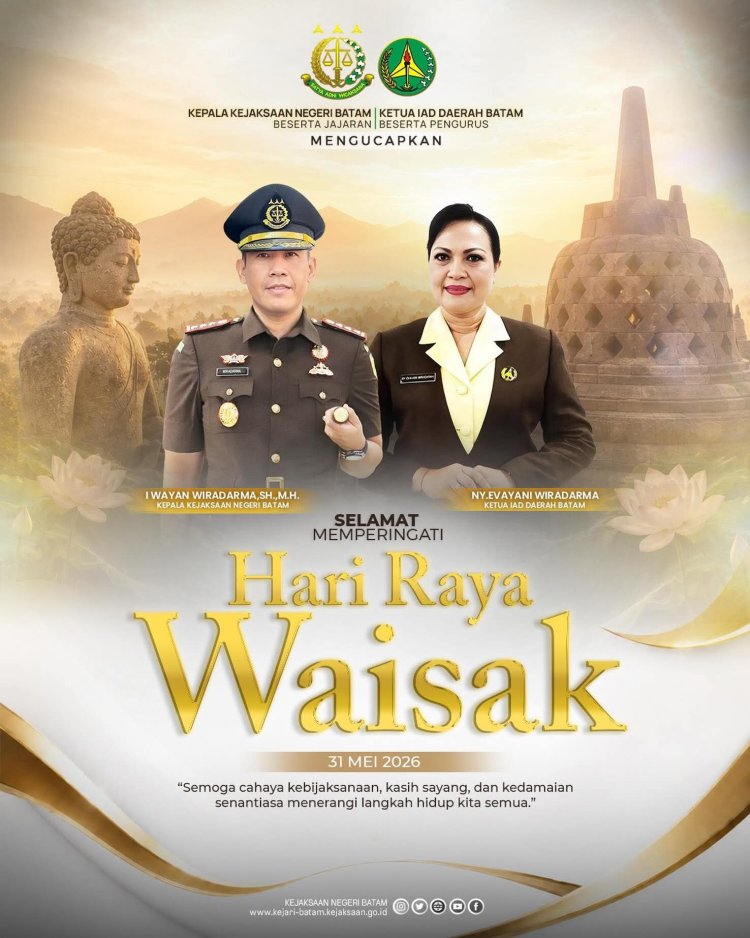 Kajari Batam dan Ketua IAD Ucapkan Selamat Hari Raya Waisak 2026