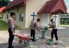 Polri Untuk Masyarakat, Polsek Dabo Singkep Gelar Bakti Religi di GPIB Bukit Karmel