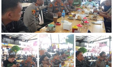 Kapolsek Lubuk Baja Gelar Silaturahmi dan Ngopi Bareng Insan Pers, Perkenalkan Kanit Reskrim Baru