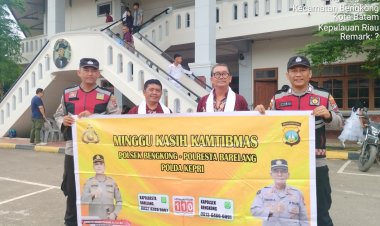 Polsek Bengkong Gelar Minggu Kasih Kamtibmas di Gereja Santo Damean, Perkuat Sinergi dengan Jemaat
