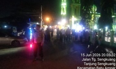 Polsek Batu Ampar Laksanakan Pengamanan Pawai Obor Tahun Baru Islam 1 Muharram 1448 H Tingkat Kecamatan Batu Ampar