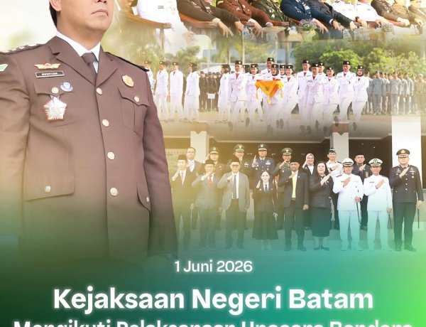 Kejari Batam Ikuti Upacara Hari Lahir Pancasila Tingkat Kota Batam 2026