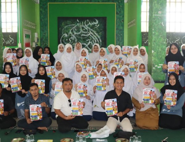 Humas Polres Lingga Bersama IJTI Kepri Ajak Santri Berkreasi Melalui Lomba Hari Bhayangkara ke-80