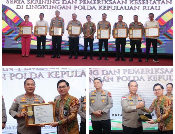Polda Kepri Raih Penghargaan BPJS Kesehatan atas Dukungan Sukseskan Program JKN