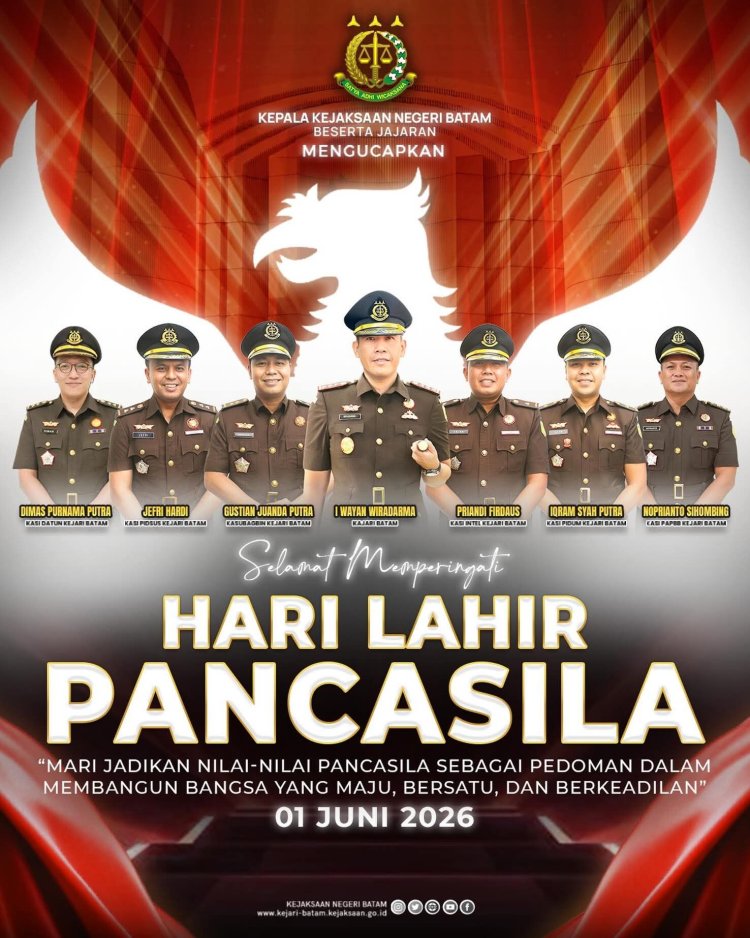 Kejari Batam Ajak Masyarakat Jadikan Nilai Pancasila Pedoman Membangun Bangsa yang Maju dan Berkeadilan