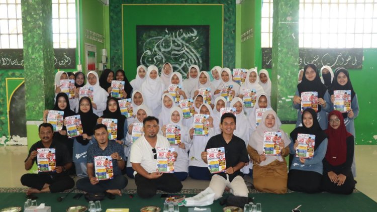 Humas Polres Lingga Bersama IJTI Kepri Ajak Santri Berkreasi Melalui Lomba Hari Bhayangkara ke-80