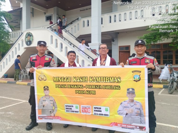 Polsek Bengkong Gelar Minggu Kasih Kamtibmas di Gereja Santo Damean, Perkuat Sinergi dengan Jemaat