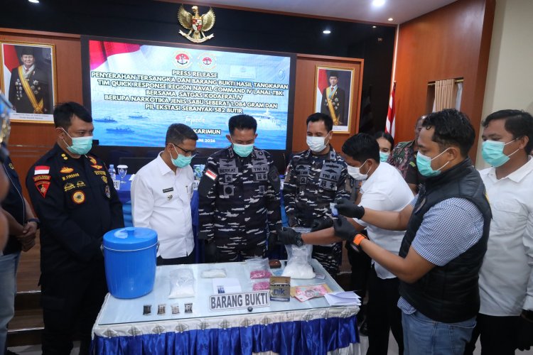 Dankodaeral IV Apresiasi Prajurit Lanal TBK Gagalkan Penyelundupan Narkoba dari Malaysia, Selamatkan 12 Ribu Generasi Bangsa