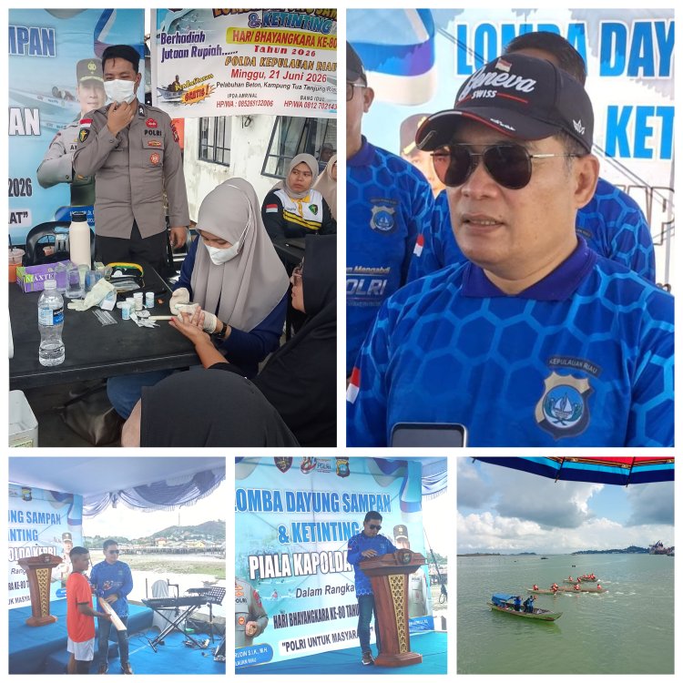 Lomba Dayung Sampan dan Ketinting Piala Kapolda Kepri 2026 Meriahkan Hari Bhayangkara ke-80