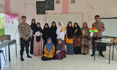 Satbinmas Polres Lingga Berikan Edukas Anti-Bullyingi dan Bantuan untuk Santri
