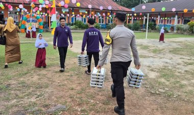 Bhabinkamtibmas Polsek Daik Lingga Kawal dan Distribusikan MBG, 2.917 Penerima Manfaat Terlayani