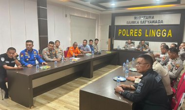 Polres Lingga Bersama Instansi Terkait Ikuti Zoom Meeting Penanganan Karhutla dan El Nino