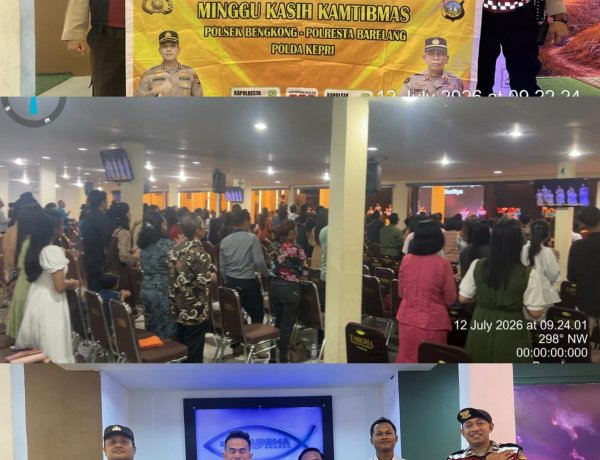 Polsek Bengkong Perkuat Sinergitas dengan Jemaat Melalui Program Minggu Kasih Kamtibmas