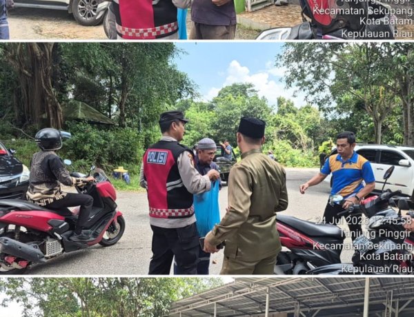 POLSEK SEKUPANG GELAR JUMAT BERKAH, BAGIKAN 25 PAKET MAKANAN KEPADA JAMAAH MASJID ASY SYIFA