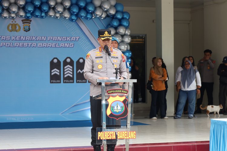 Polresta Barelang Gelar Upacara Laporan Kenaikan Pangkat TMT 1 Juli 2026, Wujud Apresiasi atas Dedikasi Personel