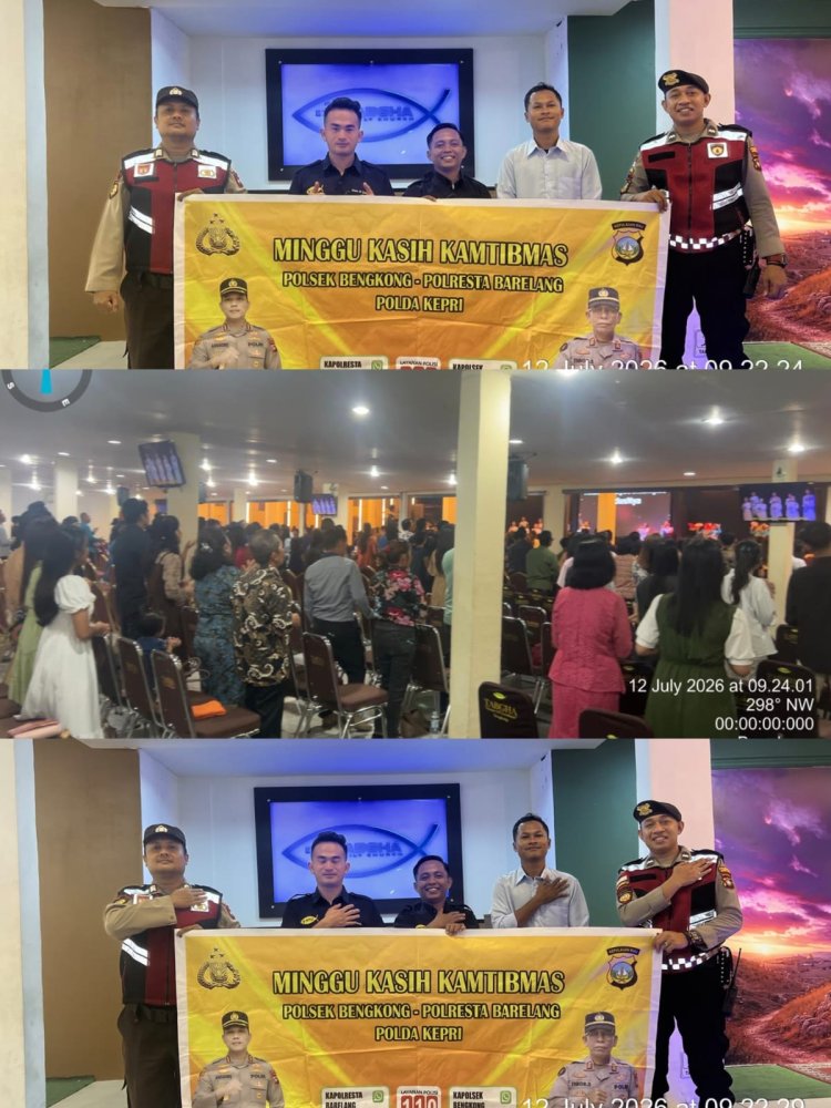 Polsek Bengkong Perkuat Sinergitas dengan Jemaat Melalui Program Minggu Kasih Kamtibmas