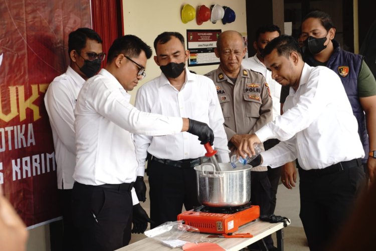 Satresnarkoba Polres Karimun Musnahkan 747,26 Gram Sabu, Ribuan Jiwa Berhasil Diselamatkan