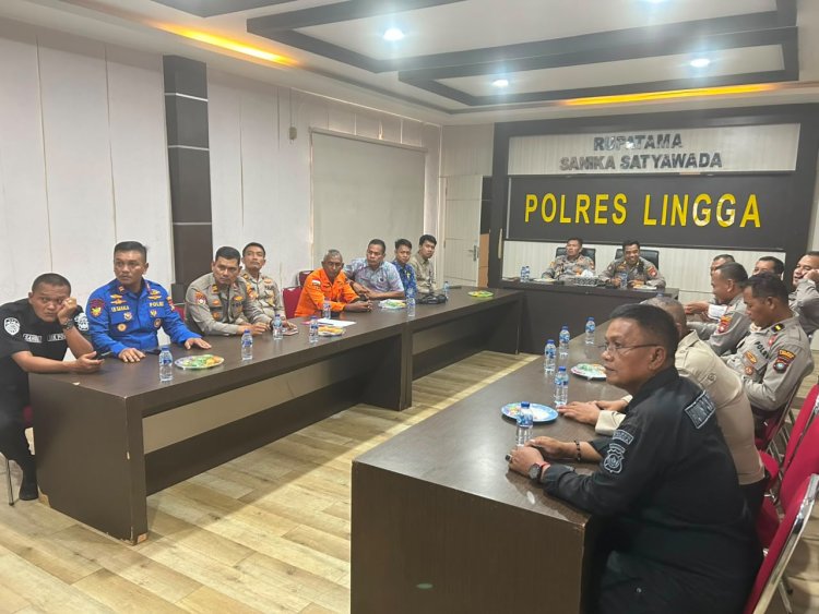 Polres Lingga Bersama Instansi Terkait Ikuti Zoom Meeting Penanganan Karhutla dan El Nino