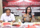 Ditresnarkoba Polda Kepri Ungkap Enam Kasus Narkotika, 11 Tersangka Diamankan dan 402,09 Gram Sabu Disita