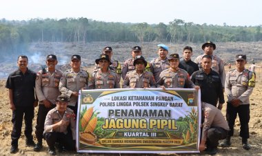 Langkah Nyata Polres Lingga Dukung Ketahanan Pangan, 2 Hektare Lahan Kembali Ditanami Jagung Pipil