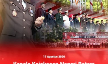 Kejari Batam Hadiri Upacara HUT ke-81 RI di Dataran Engku Puteri