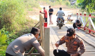 Polsek Singkep Barat Revitalisasi Jembatan Merah Putih, Perkuat Keamanan Akses Warga dan Pelajar
