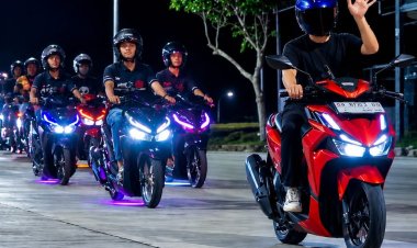 78 Konsumen dan Komunitas Honda Ramaikan Vario Evo Night Ride di Bintan