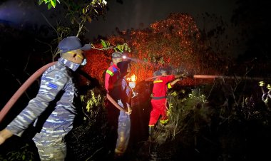 8 Hektare Lahan di Tanjung Irat Lingga Terbakar, TNI AL dan Tim Gabungan Bergerak Cepat