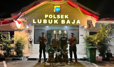 Kejar Pelaku Pencurian Besi, Tim Batara Biru Polsek Lubuk Baja Amankan Tiga Pria