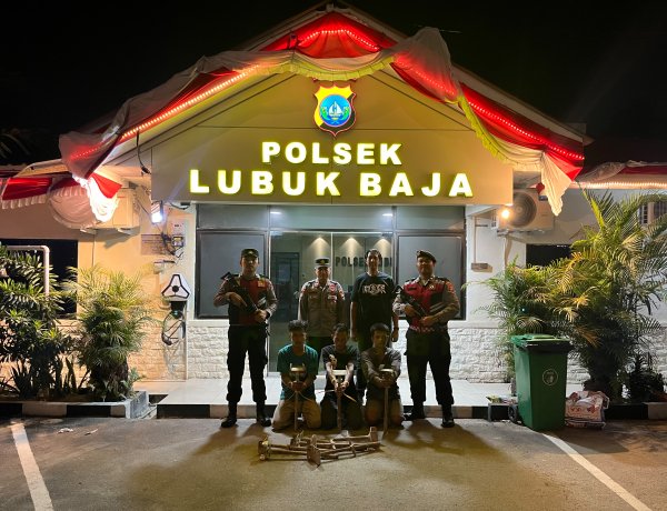 Kejar Pelaku Pencurian Besi, Tim Batara Biru Polsek Lubuk Baja Amankan Tiga Pria
