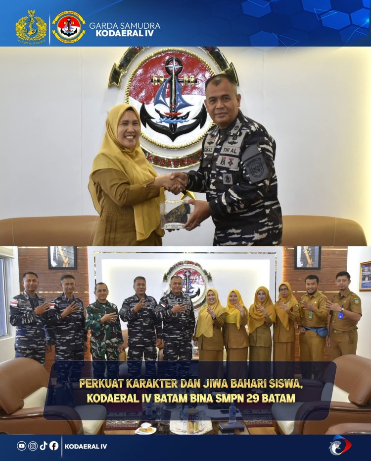 Perkuat Karakter dan Jiwa Bahari Siswa, Kodaeral IV Batam Perkuat Pembinaan SMPN 29 Batam