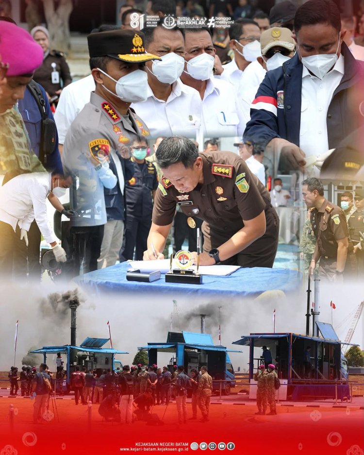 Kejati Kepri dan Kejari Batam Dampingi Wakil Jaksa Agung Hadiri Pemusnahan 1,3 Ton Ketamin di Batam