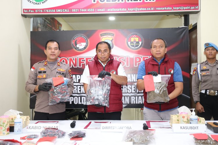 Ditresnarkoba Polda Kepri Ungkap 24 Kasus Narkotika, 36 Tersangka Diamankan dengan Barang Bukti Rp1,748 Miliar