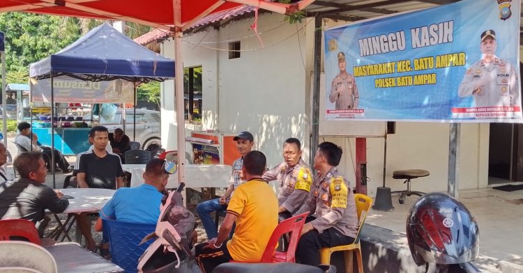 Minggu Kasih Kamtibmas Polsek Batu Ampar Bersama Warga Sungai Jodoh: Mari Ciptakan Kamtibmas Kondusif, Call 110 Layanan Polisi